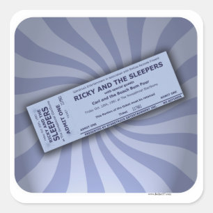  Concertkaartje Digitale Kunst Muziek Plezier Vierkante Sticker