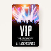 Concertnaam All Access VIP Badge (Achterkant)