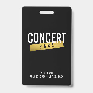 Concertpas Muziekfestival Moderne VIP-badge Badge