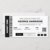 Concertticket QR code minimalistisch zwart-wit (Voorkant)