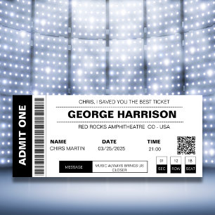 Concertticket QR code minimalistisch zwart-wit