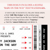 Concertticket unieke grappige zwangerschapsaankond kaart