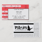 concertticket visitekaartje (Voorkant / Achterkant)