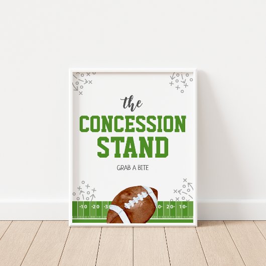 Concessiestand Football Verjaardag Voedsel Teken Poster