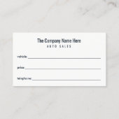 Concessionnaire automobile - Carte de visite assoc (Dos)