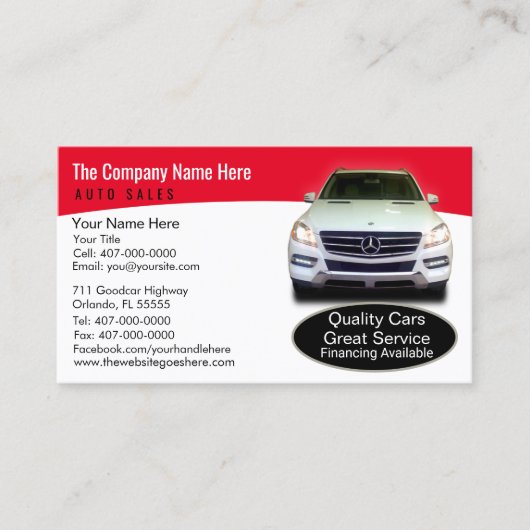 Concessionnaire automobile - Carte de visite assoc (Devant)