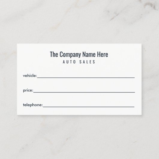 Concessionnaire automobile - Carte de visite assoc (Dos)