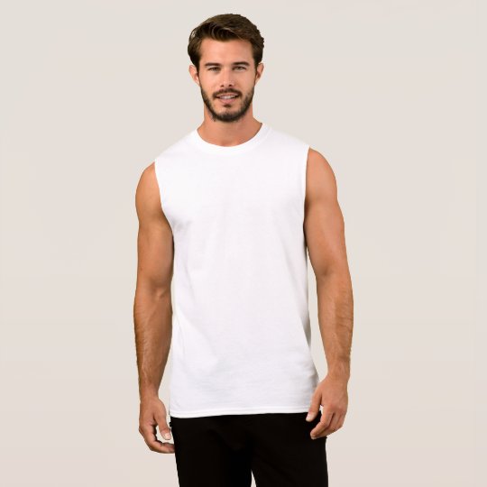 T-shirt sans manches tout coton pour homme, Blanc