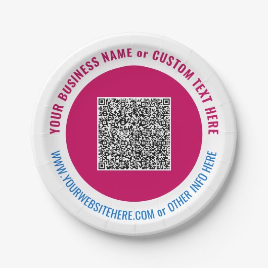 Concevez vos assiettes en papier avec code QR et t (Devant)