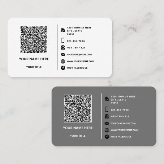 Concevez vos cartes de visite d'information de cod (Devant / Derrière)