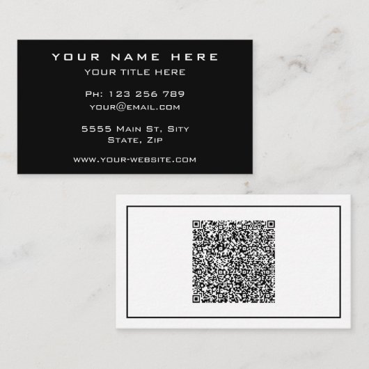 Concevez vos cartes de visite exemple avec QR Code (Devant / Derrière)