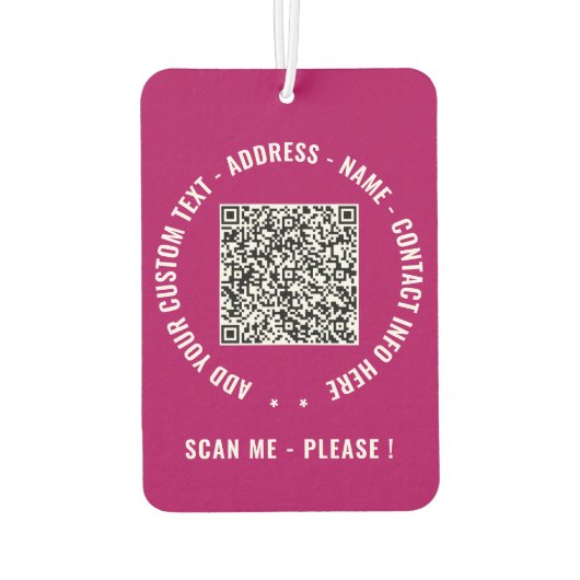 Concevez vos désodorisants de voiture avec code QR (Dos)