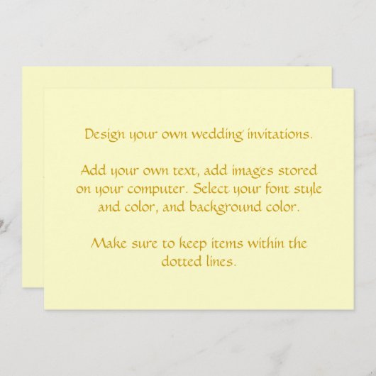 Concevez vos propres invitations de mariage (Devant / Derrière)