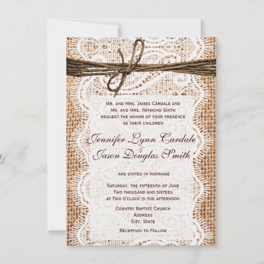 Concevez vos propres invitations de Mariage campag (Devant)