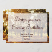 Concevez vos propres invitations pays Modèle blanc (Devant / Derrière)