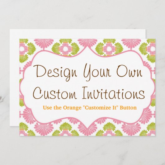 Concevez vos propres invitations personnalisées pe (Devant / Derrière)