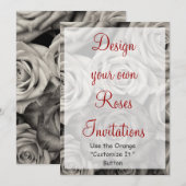 Concevez vos propres invitations Roses Modèle vier (Devant / Derrière)
