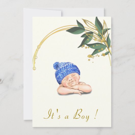 Concevez votre bébé garçon douche Modèle d'invitat (Dos)