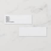 Concevez votre carte de visite maigre (Devant / Derrière)