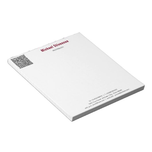 Concevez votre propre Bloc-notes de code QR profes (Incliné)
