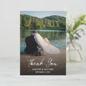 Concevez votre propre carte de Mariage Merci photo (Debout devant)