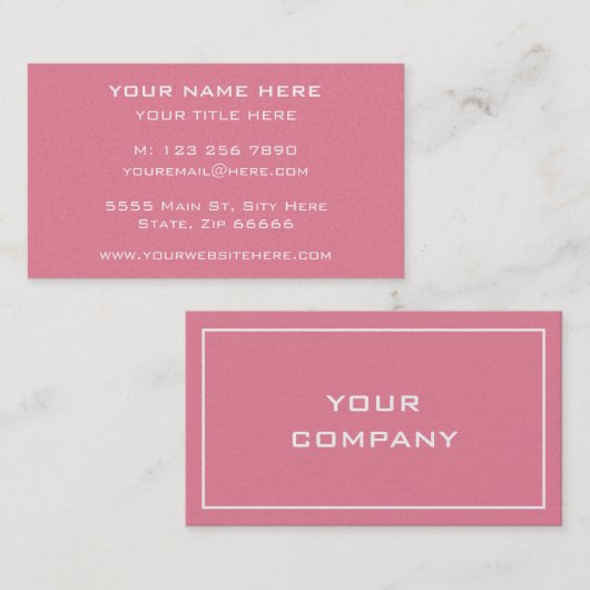 Concevez votre propre Carte de visite professionne (Devant / Derrière)