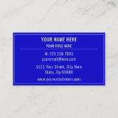 Concevez votre propre couleur bleue Carte de visit (Devant)