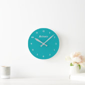 Concevez Votre Propre Horloge Murale Bleu Sarcelle (Maison)