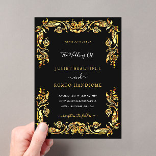 Concevez Votre Propre Invitation de Mariage Noir e