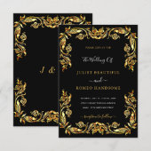 Concevez Votre Propre Invitation de Mariage Noir e (Devant / Derrière)