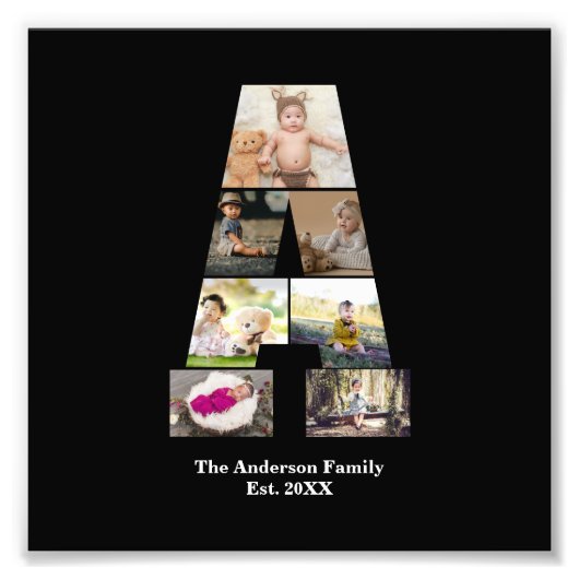 Concevez votre propre lettre Un collage photo (Devant)