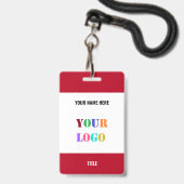 Concevez votre propre modèle de badge avec logo ou (Arrière avec lanière)