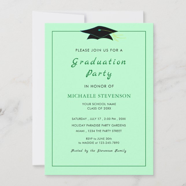 Concevez votre propre Modèle d'invitation de diplô (Devant)