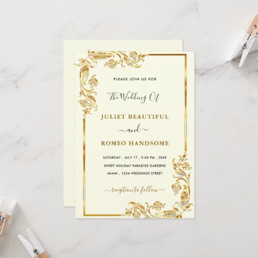 Concevez votre propre Modèle Faire-part de mariage (Devant/Arrière en situation)