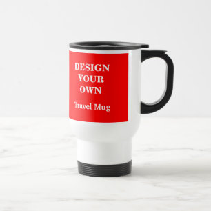 Concevez votre propre Mug de voyage - Rouge et Bla
