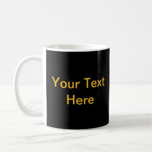 Concevez votre propre Mug - Noir avec Gold Texte 2