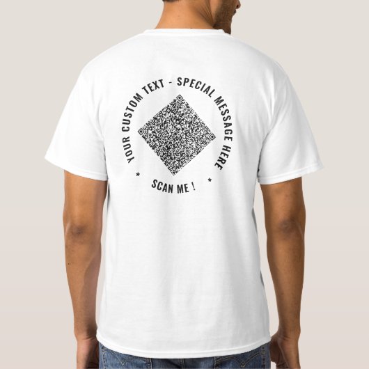 Concevez Votre Propre T-Shirt avec Code QR et Text (Dos)