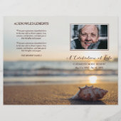 Conch on Beach Celebration of Life Funeral Program (Voorkant)