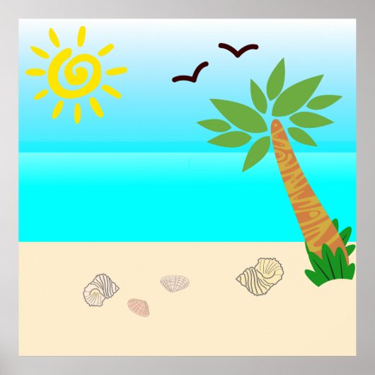 Conch op het strand poster (Voorkant)