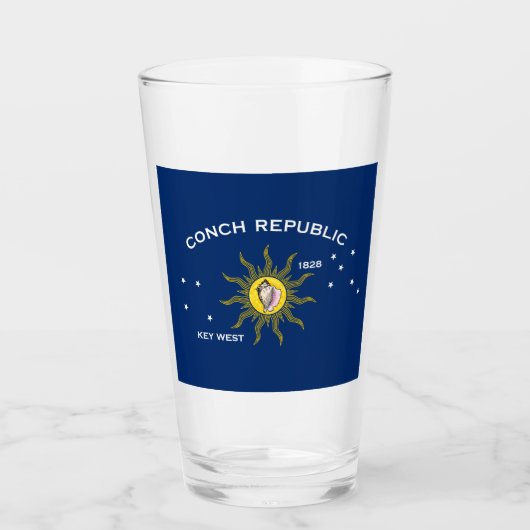 Conch Republic Flag Key West Florida Glas (Voorkant)