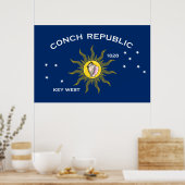Conch Republic Flag Key West Florida Poster (Keuken)