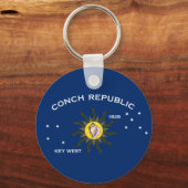 Conch Republic Flag Key West Florida Sleutelhanger (Voorkant)