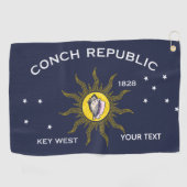 Conch Republic Key West Jouw tekst Golfhanddoek (Horizontaal)