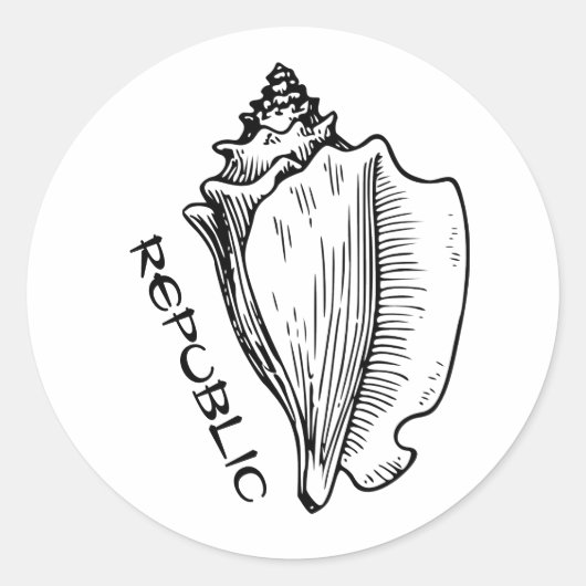 Conch Ronde Sticker (Voorkant)