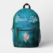 Conch Schelp "Strandleven" Bedrukte Rugzak (Voorkant)