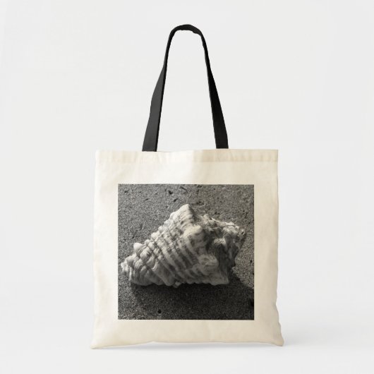 Conch Sea Shell Sac fourre-tout de plage noir et b (Devant)