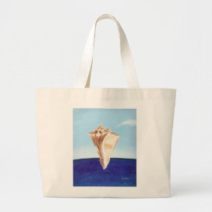Conch Seashell- en oceaanstrandzeilzakken Grote Tote Bag