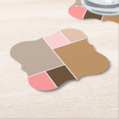 Conch Seashell-kleurenblokken Kartonnen Onderzetters (Gekanteld)