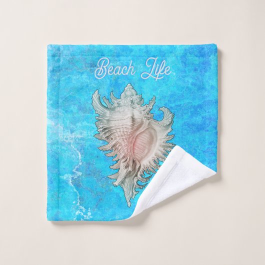 Conch Shell "Beach Life" (Gant de toilette)