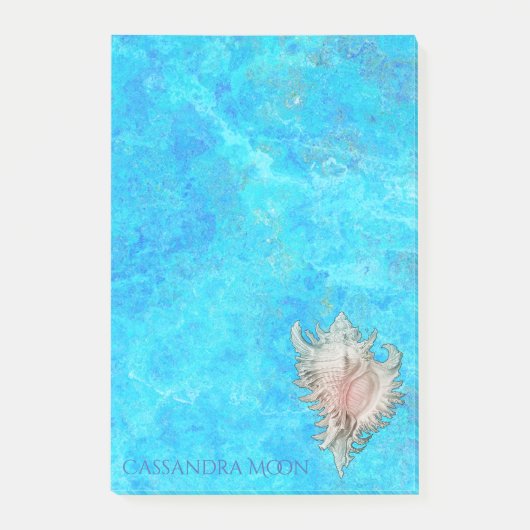 Conch Shell "Beach Life" gepersonaliseerd Post-it® Notes (Voorkant)